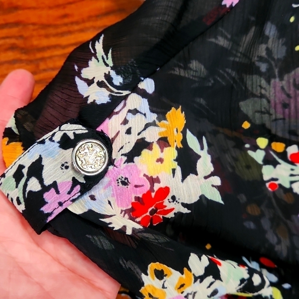 Express Black Mini Floral Dress - Picture 3 of 5